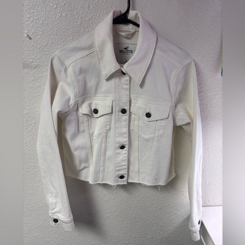 Hollister Women's Ivory Jean Jacket